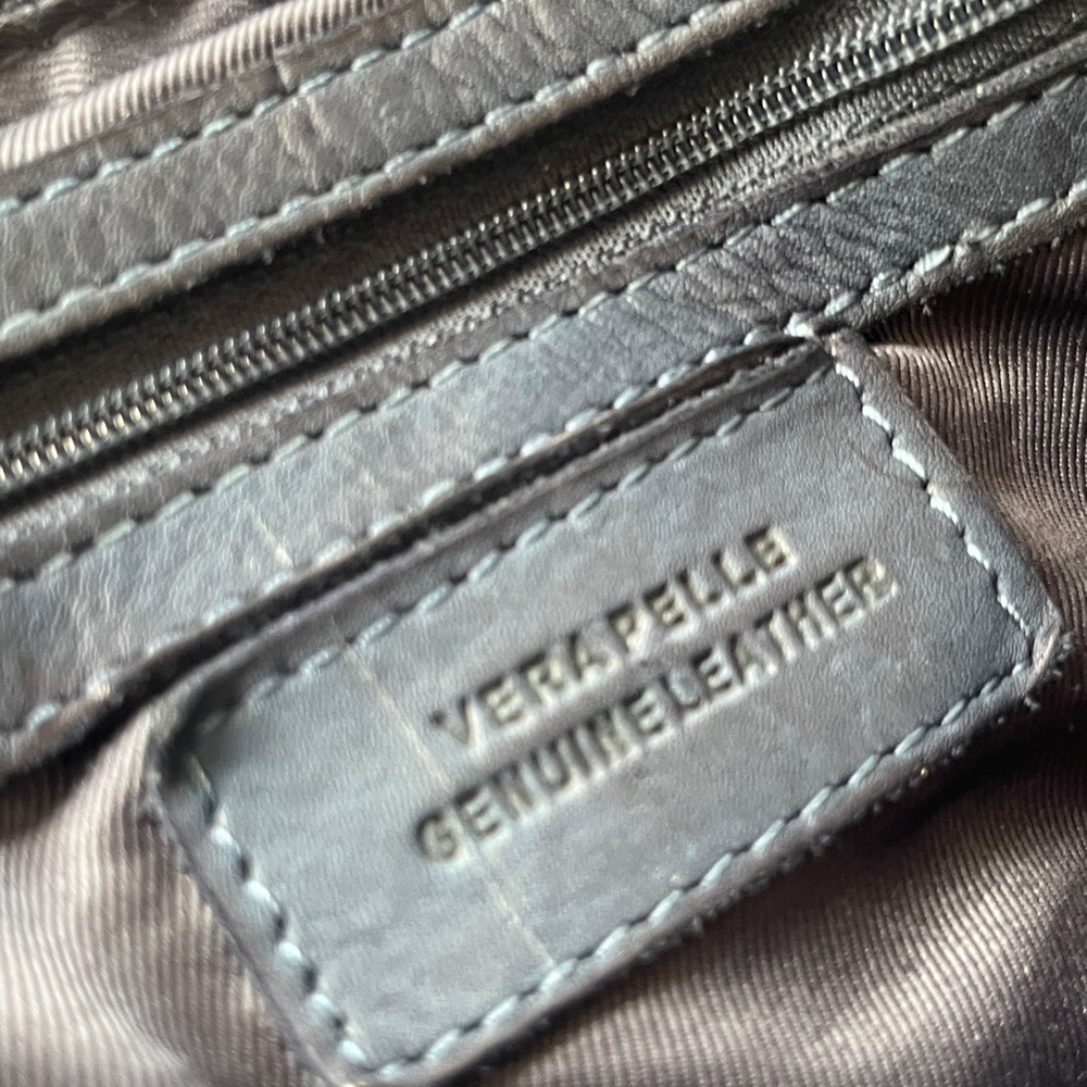 Elegant Navy Leather Satchel - Picture 16 of 16